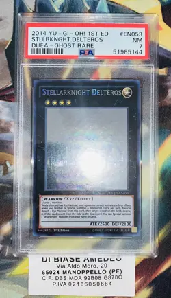 YU GI OH PSA 7 STELLARKNIGHT DELTEROS DUEA-EN053 1st EDITION GHOST RARE 2014! - Image 2