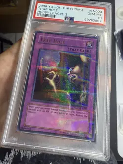 2006 Yugioh Promo Trap Hole Hobby League 3 HL03-EN003 Prismatic Rare PSA 10 GEM - Image 3