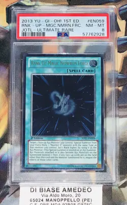 YU GI OH PSA 8 RANK-UP-MAGIC NUMERON FORCE JOTL-EN059 1st EDITION ULTIMATE RARE - Image 1