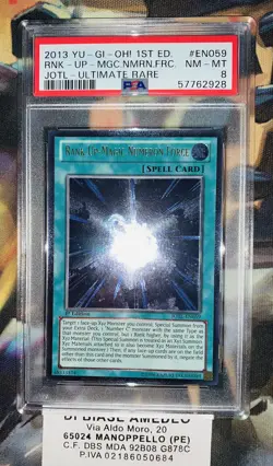 YU GI OH PSA 8 RANK-UP-MAGIC NUMERON FORCE JOTL-EN059 1st EDITION ULTIMATE RARE - Image 2