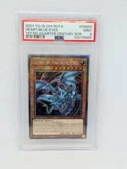 Yugioh | Heart of the Blue-Eyes ROTA-EN004 PSA 9 | Quarter Century Secret Rare - Image 1