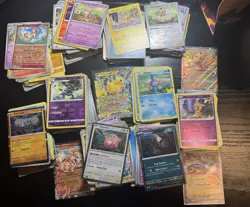 3 lbs Pokemon | 4 EX + Bulk Card Lot Commons Uncommon Rares Holo Reverse Holo - Image 1
