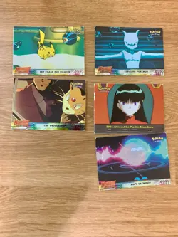 Topps HOLO Pokemon Cards lot of 5 - Mewtwo Strikes Back and TV Animation - MP-HP - Image 1