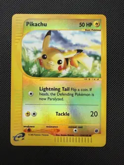 Pokemon TCG Expedition Pikachu Reverse Holo Card 124/165 Eseries Vintage - Image 1