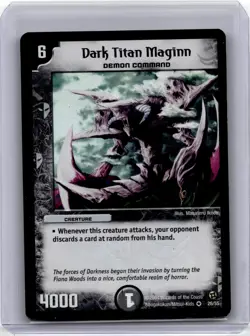 2004 Duel Masters Trading Card DM-02 Dark Titan Maginn #26/55 Rare Holo Foil - Image 1