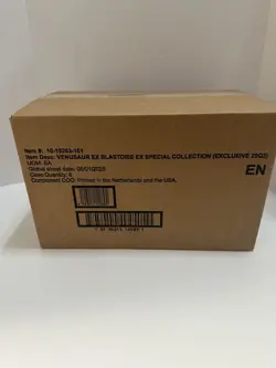 Sealed Case Of 6 Pokemon TCG: Venusaur ex and Blastoise ex GameStop In Hand - Image 1