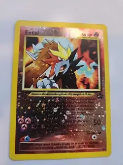 Entei Reverse Holo Black Star Promo Pokemon Card Base WOTC - Image 1