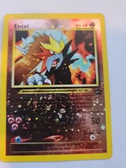 Entei Reverse Holo Black Star Promo Pokemon Card Base WOTC - Image 2