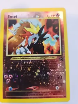 Entei Reverse Holo Black Star Promo Pokemon Card Base WOTC - Image 3