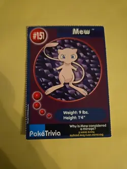 Pokemon 1999 Burger King Poketrivia, Card #151, Mew - Image 1