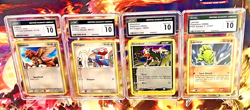 4x 2003- 2006 CGC 10 Pokemon Cards Lot - Houndour 59, Lavitar 11, Porygon 80 + - Image 1