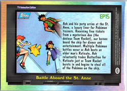 Pokemon 2000 Topps TV Animation Edition Foil EP15 Battle Aboard The St. Anne - Image 2