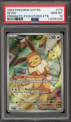 Pokemon Eevee Prismatic Evolutions ETB Illustration Rare Promo #173 PSA 10 - Image 1