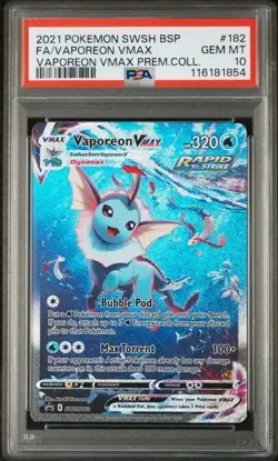 2021 Pokemon Vaporeon VMAX SWSH182 Promo PSA 10 GEM Mint NEW CERT. - Image 1