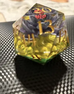 Large Black Lotus Spin Down D&D Collectible Dice (no Box) - Image 2