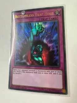 YUGIOH Bottomless Trap Hole Ultra Rare 1st Edition BLRR-EN101 - Image 1