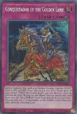 * CONQUISTADOR OF THE GOLDEN LAND * 1ST EDITION SECRET RARE SESL-EN034 YUGIOH! - Image 1