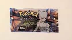 Topps Pokemon THE FIRST MOVIE Booster Pack 9 Cards Foil Black Logo New & Sealed - Image 1