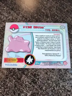 DITTO #132 -Blue Logo - SERIES 3 - TOPPS POKEMON CARD Vintage - Image 2