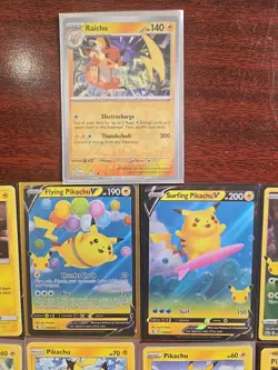 Pokemon Card Lot 16 Pikachu + 1 Raichu (Flying Surfing Detective) - Image 2