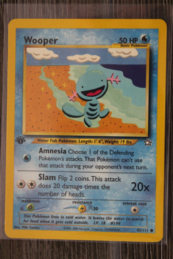 Pokemon TCG Wooper 82/111 Neo Genesis Regular 1st Edition - Image 1