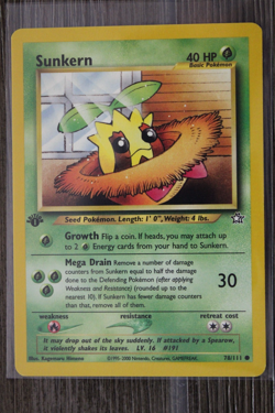 Pokemon TCG Sunkern 78/111 Neo Genesis Regular 1st Edition - Image 1