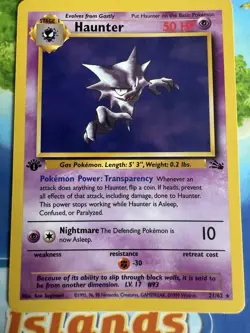 Pokemon Haunter 1st Edition Fossil 21/62 Non Holo Rare Near Mint - Image 1