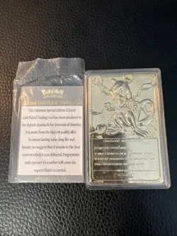 Pokemon 23K Gold Plated Mewtwo Trading Card 1999 Burger King Limited Edition U1 - Image 2