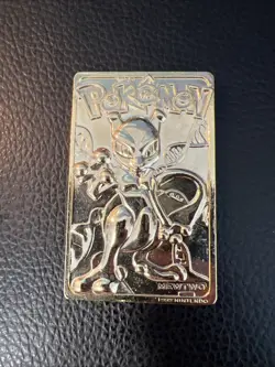 Pokemon 23K Gold Plated Mewtwo Trading Card 1999 Burger King Limited Edition U1 - Image 3