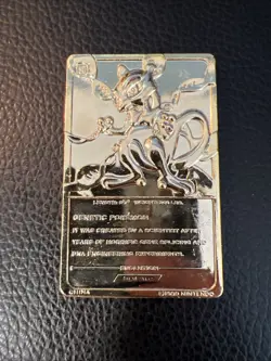 Pokemon 23K Gold Plated Mewtwo Trading Card 1999 Burger King Limited Edition U1 - Image 4