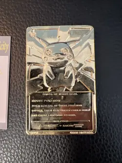 Pokemon Pikachu Vintage 23k Gold Plated Trading Card 1999 Burger King U1 NM - Image 4