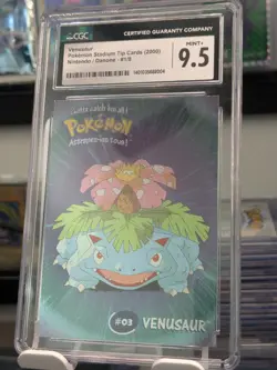 POP 1 FOIL Venusaur 03 Pokemon Stadium Danone 1/8 Card Rare Shiny CGC 9.5 MINT - Image 1