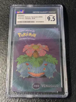 POP 1 FOIL Venusaur 03 Pokemon Stadium Danone 1/8 Card Rare Shiny CGC 9.5 MINT - Image 2