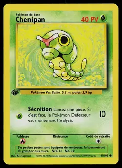 Pokemon Card - Caterpie Chenipan 1st Edition French Base Set 45/102 Common - Image 1