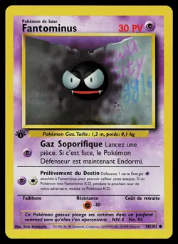 Pokemon Card - Gastly Fantominus 1st Edition French Base Set 50/102 Common - Image 1