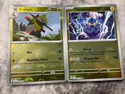 Pokemon TCG Black Bolt- Fraxure Pokeball & Thundurus Pokeball 2 Card Lot - Image 1