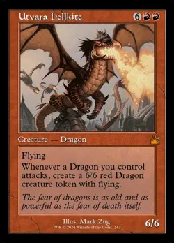 MTG Magic x 1 Utvara Hellkite #342 x 1 - Ravnica Remastered - Retro Frame FOIL - Image 2