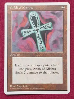 Magic The Gathering 4TH EDITION ANKH OF MISHRA artifact card MTG FOURTH - Image 1