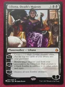 Magic The Gathering MYSTERY BOOSTER LILIANA DEATH'S MAJESTY black card MTG - Image 1