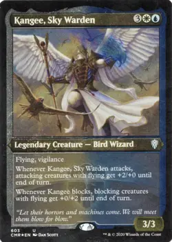 1x - Kangee, Sky Warden - ETCHED FOIL - Commander Legends - NM MTG - Image 1