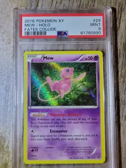 2016 POKEMON XY FATES COLLIDE #29 MEW-HOLO PSA 9 - Image 1