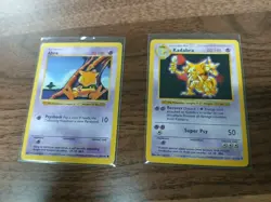 Shadowless Abra 43/102 Kadabra 32/102 Vintage Base Set Pokemon Cards - Image 1