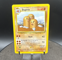 LP (UK 4th Print 1999-2000) Pokemon DUGTRIO Card BASE Set 19/102 Non-Holo Rare - Image 1