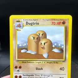 LP (UK 4th Print 1999-2000) Pokemon DUGTRIO Card BASE Set 19/102 Non-Holo Rare - Image 4
