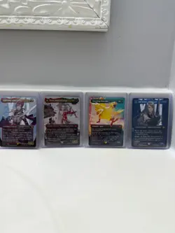 Lightning, Army of One (0545) (Borderless) (Surge Foil) 4 card lot with surges - Image 1