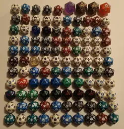 MTG Magic the Gathering D20 Spindown Life Counter Dice Lot of 109 with Oversized - Image 1