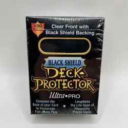 RARE Vintage 1996 Ultra Pro Black Shield Deck Protector 100 Sleeves Rembrandt - Image 1