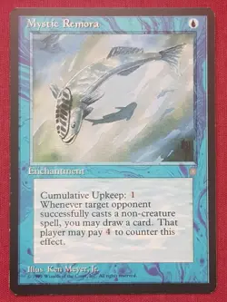 Magic The Gathering ICE AGE MYSTIC REMORA blue card MTG - Image 1