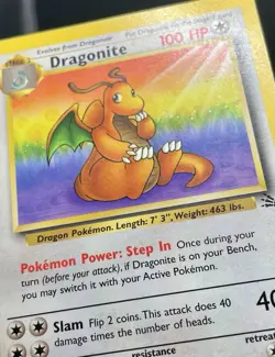 Dragonite 19/62 (1999 WOTC) Fossil Set Vintage Rare Card Pokemon TCG Creased - Image 3