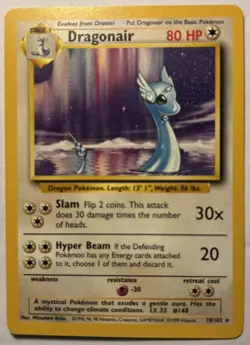 1999 Pokemon TCG - Dragonair 18/102 Base Set Rare Vintage Card WOTC LP+ - Image 1